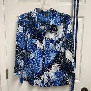 Nue Options Blue and Black Button Down Shirt